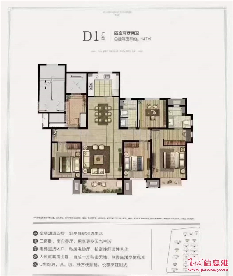 和達(dá)上城單價(jià)8700/平起， 143平總價(jià)124萬